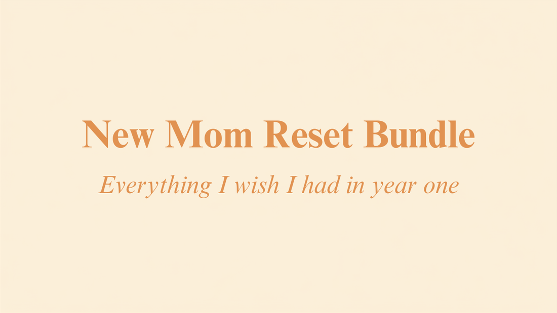 New Mom Reset Bundle cover, four guides for the first year of motherhood